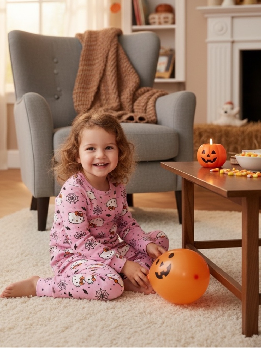 Hello Kitty Pink Halloween Pajama Set for Kids